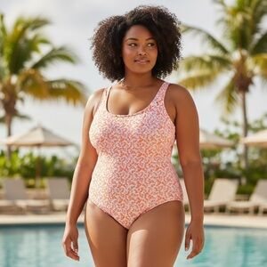NWT Amazon Essentials 4X One Piece Swimsuit Plus Size Floral Full Coverage